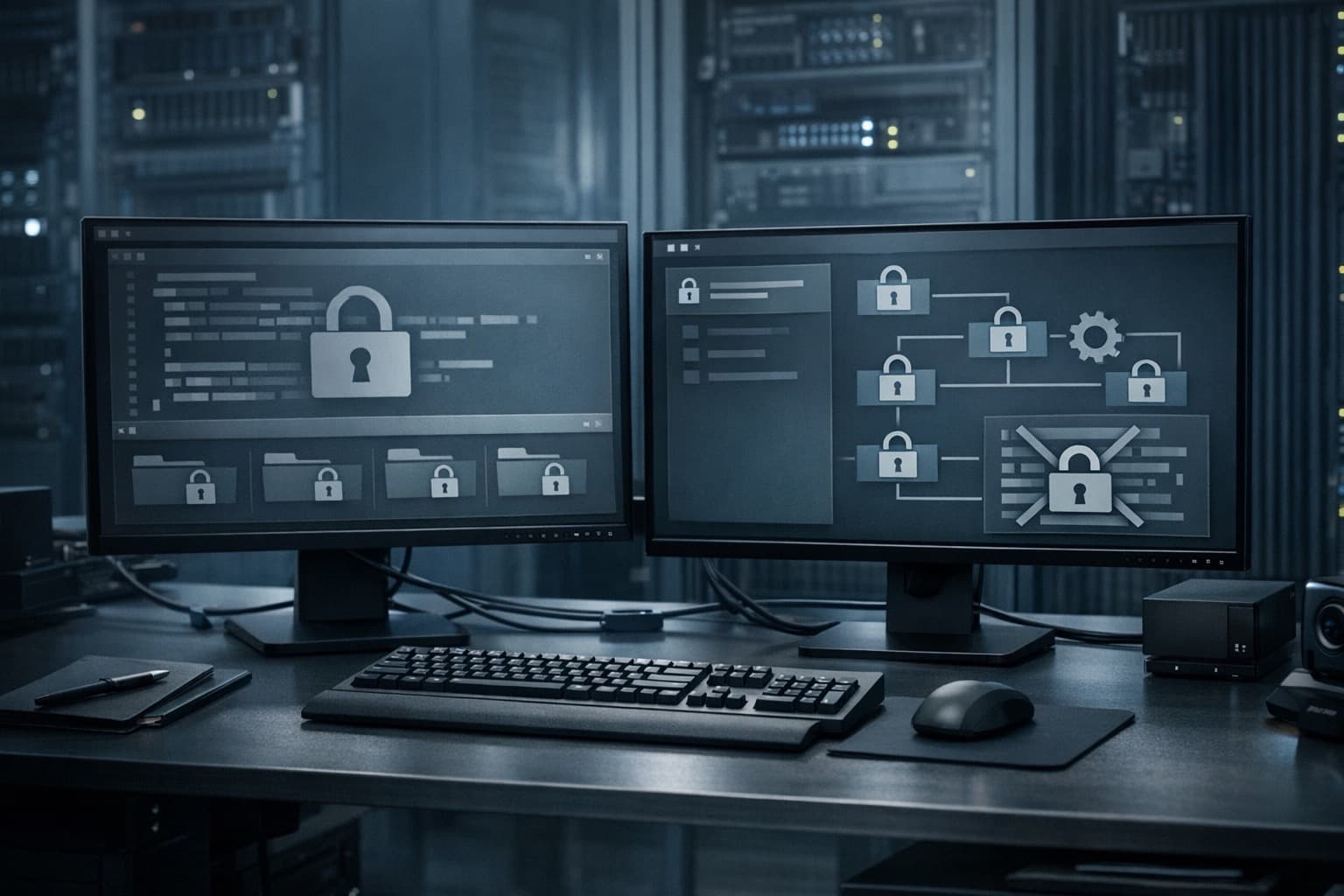 Operations workstation and server environment representing hardening of the WordPress dashboard file editor.