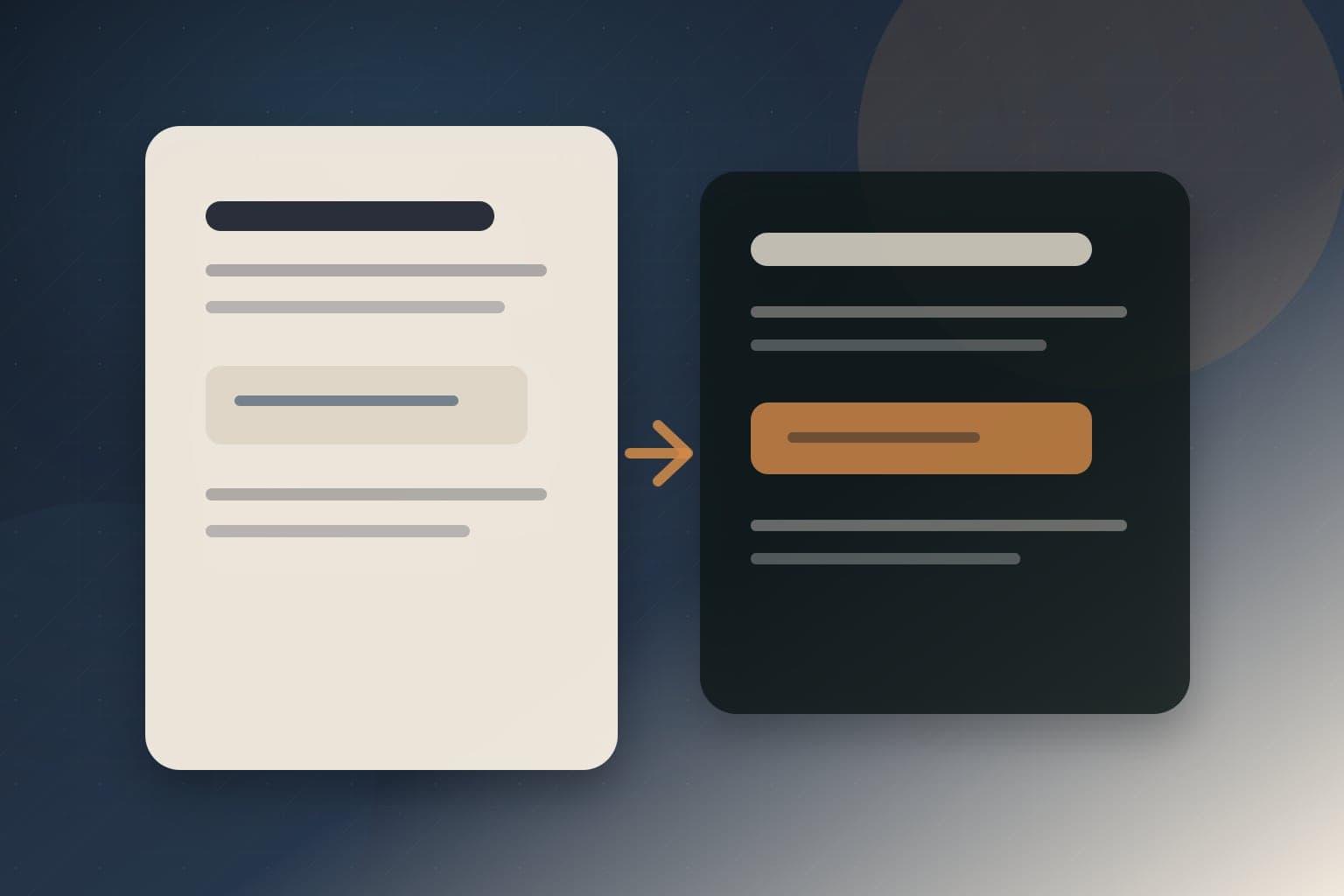 Split editor and front-end article panels showing matching WordPress content styles.
