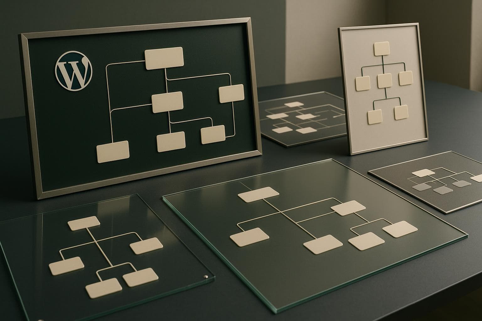 Navigation architecture scene representing WordPress menu retrieval for a headless frontend.