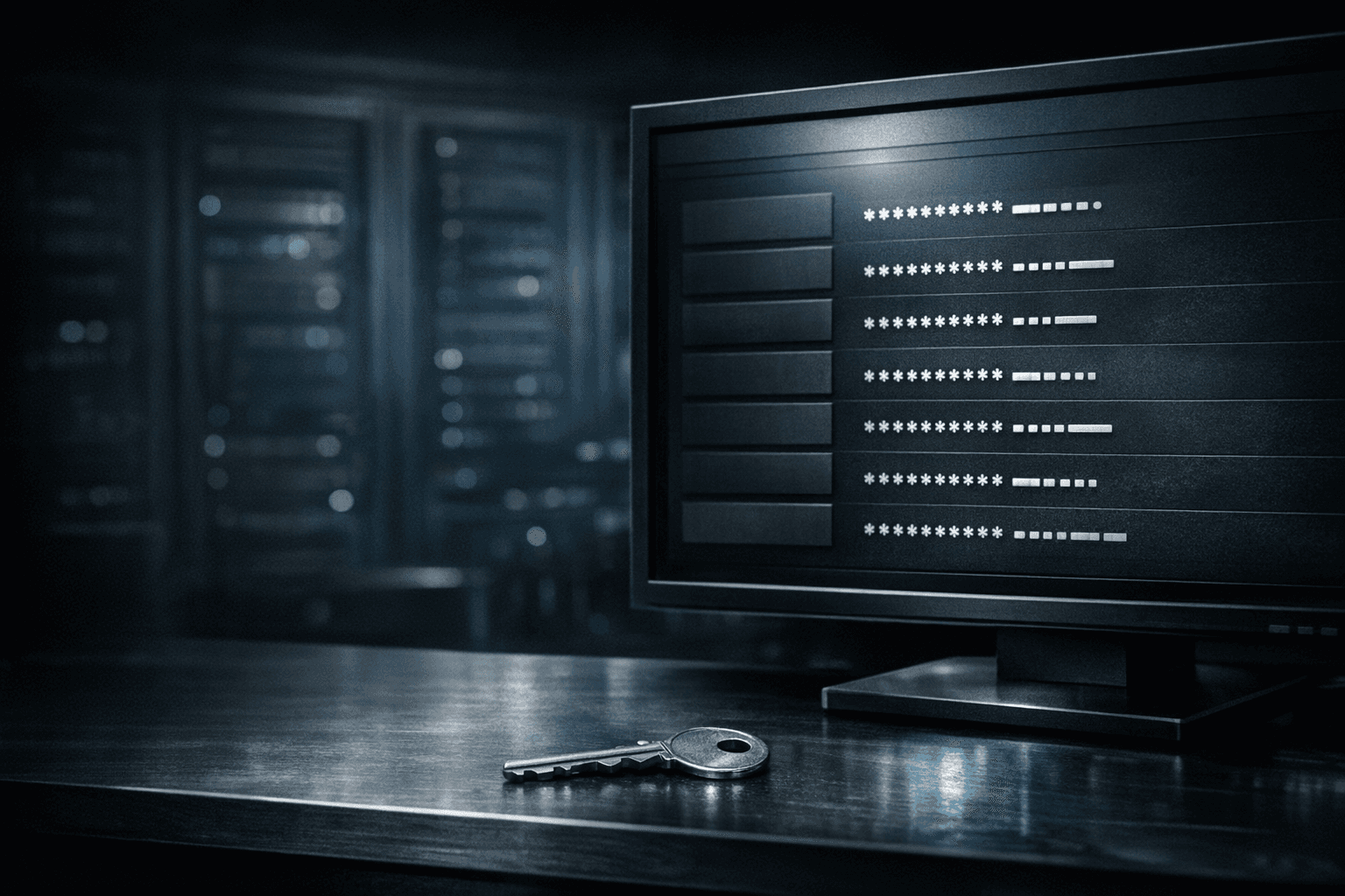 Application password console and key representing WordPress integration credential security.