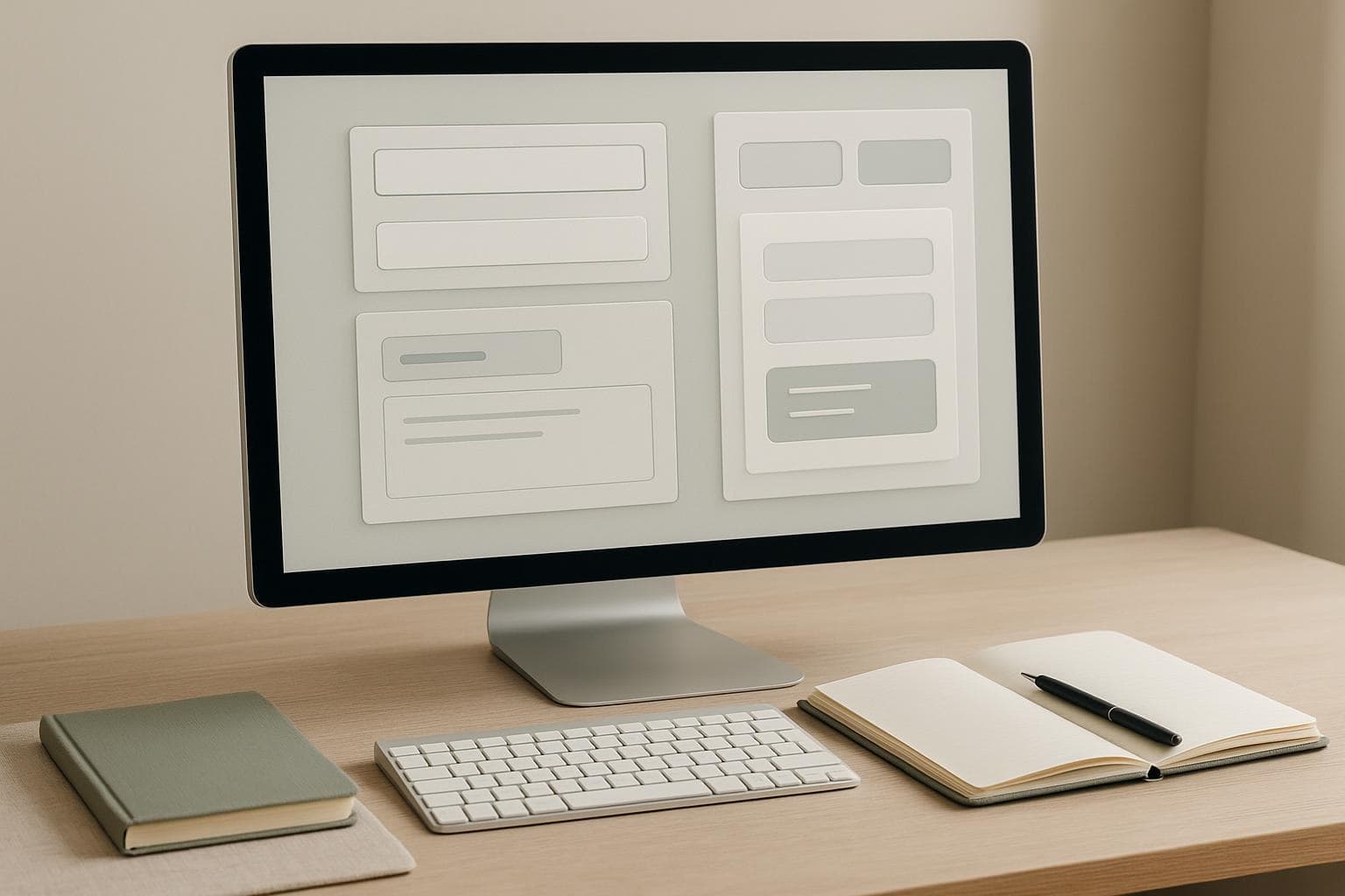 Minimal premium UI workspace representing safe rendering of dynamic HTML attribute values in WordPress.