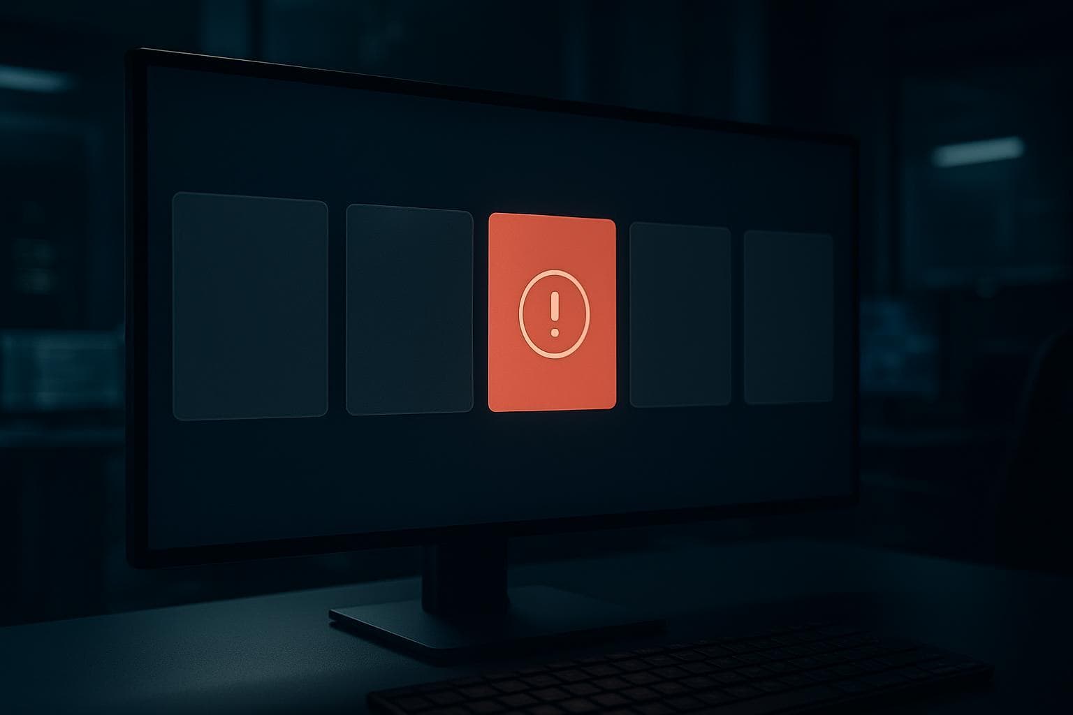 Security-oriented monitor showing an abstract structured failure state for a WordPress AJAX response.