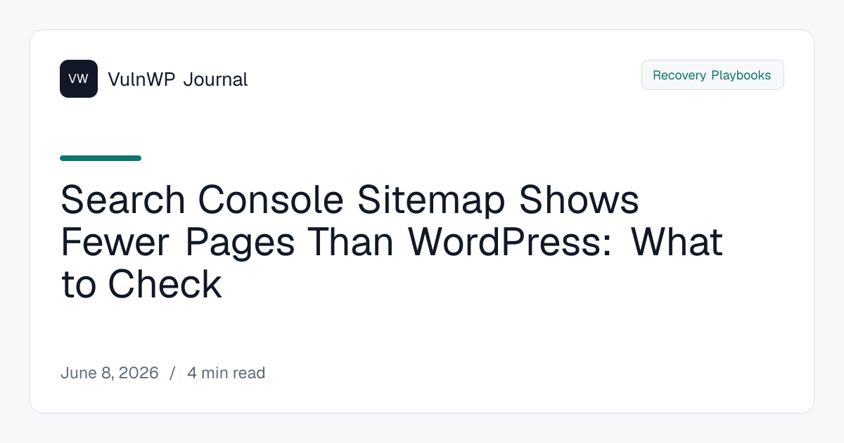 Search Console Sitemap Shows Fewer Pages Than WordPress: What to Check preview image